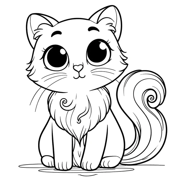 Adorable Cat Portrait colouring page (Easy)