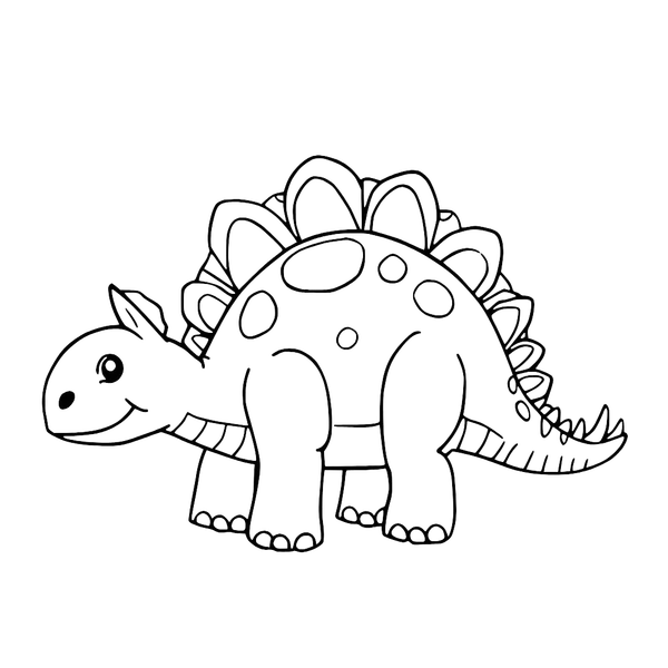 Stegosaurus Standing Profile colouring page (Easy)