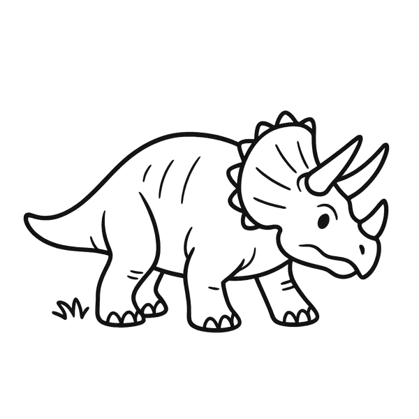 Triceratops Simple Profile colouring page (Easy)