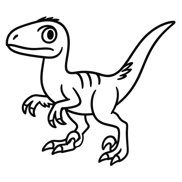 Velociraptor Simple Outline colouring page (Easy)